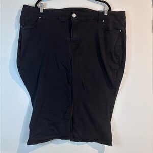 Lane Bryant 28P Black Stretch Capri Jeans Plus Size